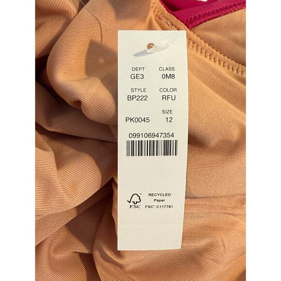 NEW J. Crew Women’s Size 12 Ruched Ruffle One-Piece Swimsuit Radiant Fuchsia NWT - Picture 4 of 4